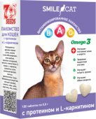 Smile Cat Лакомство для кошек с протеином и L-карнитином, 100 т. 60 г