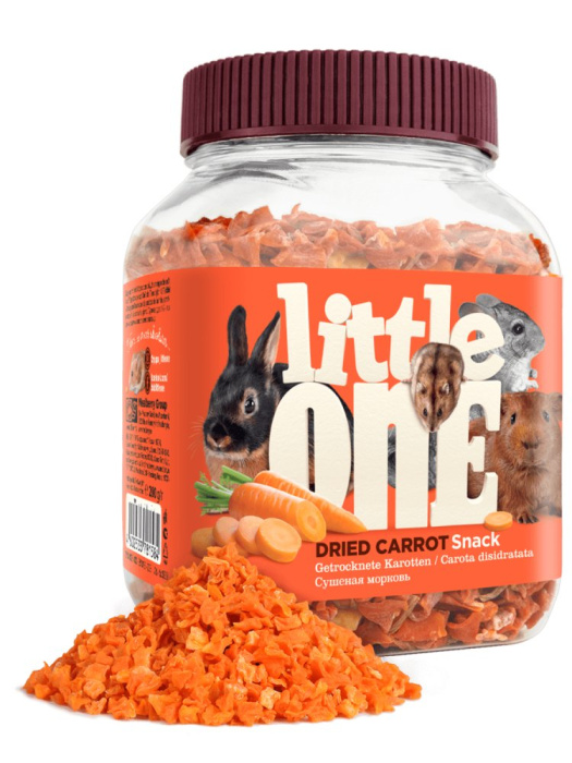 Little One Сушеная морковь, лакомство для всех видов грызунов, 200 г