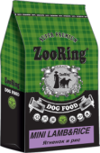 ZOORING MINI LAMB&RICE Сухой корм для взрослых собак мини и средних пород Ягненок и Рис без пшеницы,