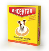 Инсектал Капли против клещей и блох для собак, 4-10 кг, 1 пипетка