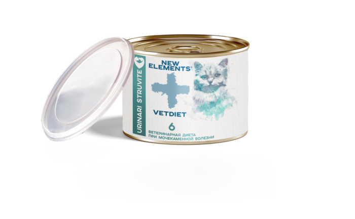 NEW ELEMENTS VETDIET консервы для кошек 6 Urinary Struvite с рыбой, 240 г