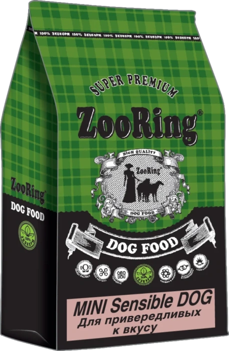 ZOORING MINI SENSIBLE DOG Сухой корм для взрослых собак мини и средних пород Индейка и рис для привередливых собак,10 кг, 20 кг, 700 гр