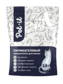 Pet-it  силикагелевый наполнитель для кошек Crystal Green, без аромата, 1.6 кг / 3.8 л