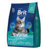Brit Premium Cat Sensitive с индейкой и ягненком для кошек с чувствительным пищеварением,8 кг, 2 кг, 400 г, 0,8 кг