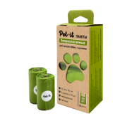 Pet-it  пакеты для выгула собак 23х36, биоразлагаемые, в рулоне, с ручками, упаковка 4 рул. по 15шт.