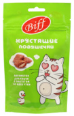 TiTBiT Лакомство для кошек Хрустящие подушечки Biff с паштетом из утки, 60 г