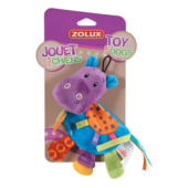 Zolux Игрушка плюшевая Бегемот Марси с пищалкой для щенков и мелких собак, 19 см