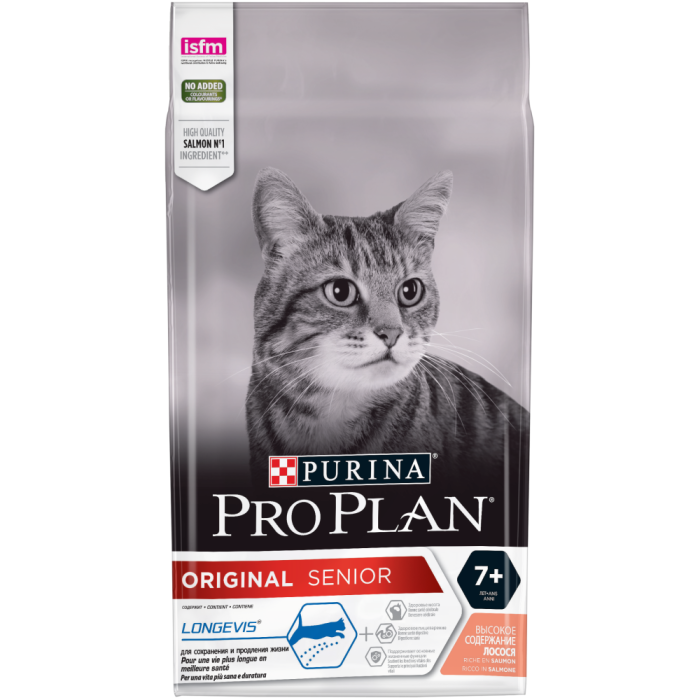 Pro Plan для взрослых кошек старше 7 лет с лососем,1,5 кг, 400 гр