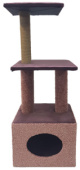 Дружок Домик-когтеточка для кошек, с двумя полками, 003, 40*40*99 см
