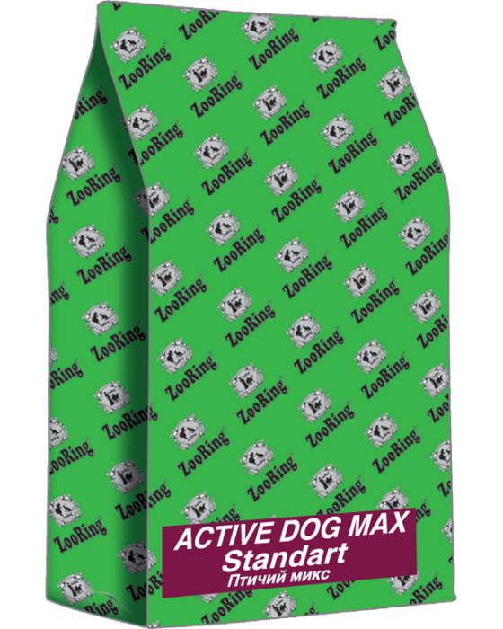 ZOORING ACTIVE DOG MAX STANDART Сухой корм для собак средних и крупных пород Птичий микс,20 кг