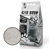 Cat Step Compact White Carbon, наполнитель комкующийся минеральный, с активированным углем 10 л