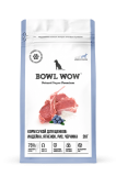BOWL WOW Корм сухой для щенков крупных пород собак с индейкой, ягненком, рисом и добавлением черники, 2 кг