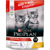 Pro Plan Сухой корм для котят от 1 до 12 месяцев, с курицей, 400+400 г
