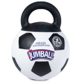 GiGwi Игрушка для собак Мяч футбольный c ручкой белый 26см, серия JUMBALL