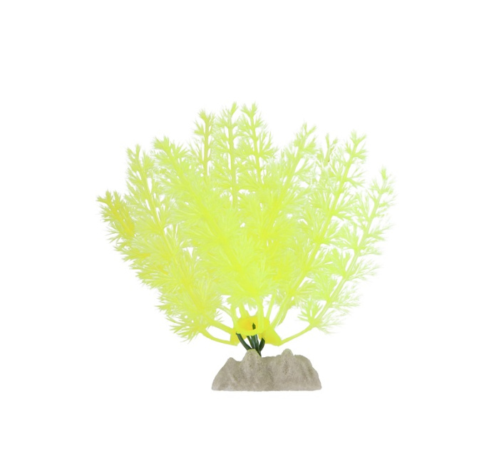 GLOFISH Растение пластиковое GLOFISH, флуоресцентное желтое 13 см