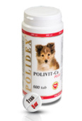 T.E.C. Pharmacephtic Polidex Polivit-Ca plus витамины с кальцием для собак, 500 таблеток