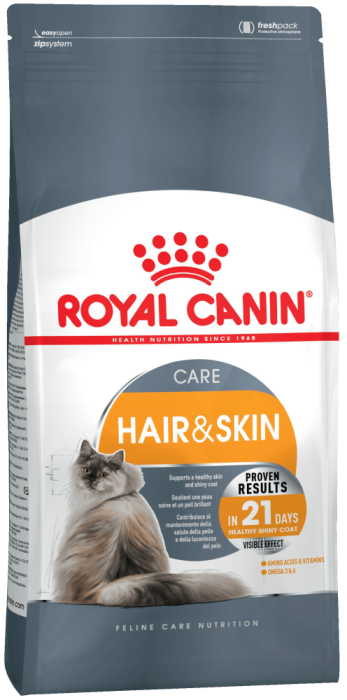 Royal Canin Hair & Skin Care, Диетический сухой корм для взрослых кошек, с чувствительной кожей,400 гр, 2 кг, 10 кг, 4 кг