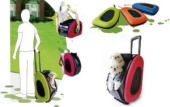 IBIYAYA Складная сумка-тележка 3 в 1 для собак до 8 кг (сумка, рюкзак, тележка),