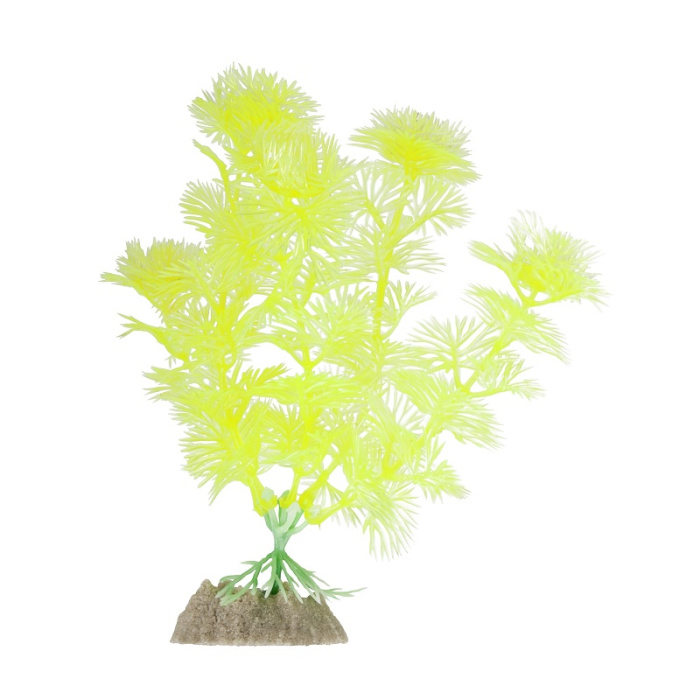 GLOFISH Растение пластиковое GLOFISH, флуоресцентное желтое 15,24 см