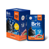 Brit Premium Промо-Набор паучи 5+1 для взрослых стерилизованных кошек лосось в соусе 85 г