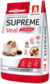 Полнорационный сухой корм для взрослых кошек. Supreme, Телятина Veal. 0,35 кг_4640001314711