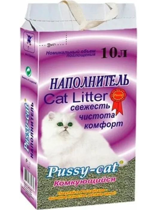 Pussy-cat наполнитель комкующийся для кошек, (10 л (7,8кг))