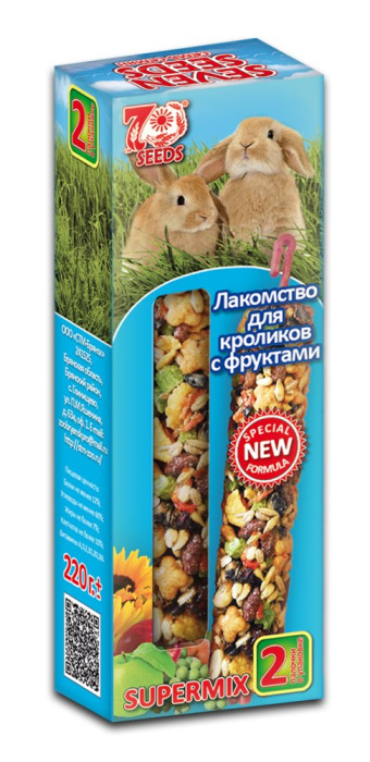 Seven Seeds Супермикс, лакомство зерновое для кроликов, с фруктами 110 г