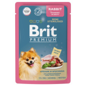 Brit Premium Пауч кролик и брусника в соусе для стерилизованных собак мини-пород , 85 г
