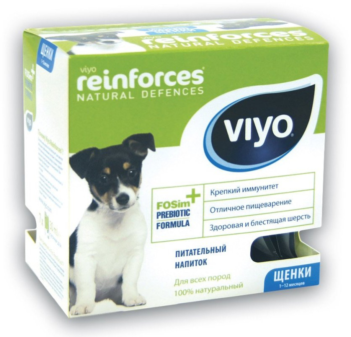 Viyo International REINFORCES питательный напиток с активными пребиотиками для щенков,по 1 пакетику 30 мл