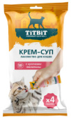 TiTBiT Крем-суп для кошек с кусочками телятины (10 г х 4 упак)