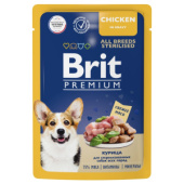 Brit Premium Пауч курица в соусе для взрослых стерилизованных собак всех пород ,85 г
