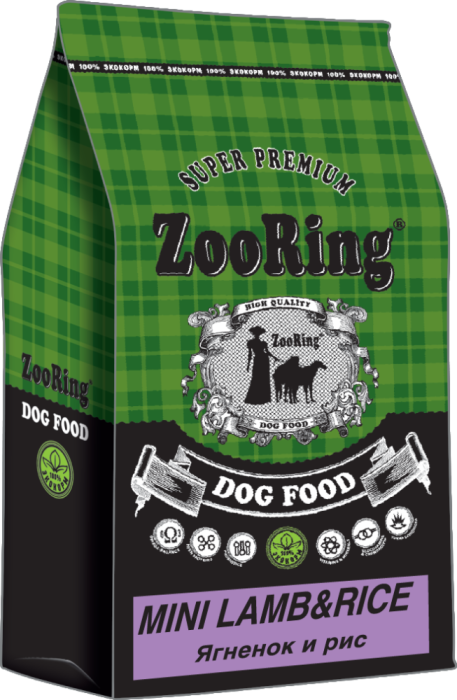 ZOORING MINI LAMB&RICE Сухой корм для взрослых собак мини и средних пород Ягненок и Рис без пшеницы,10 кг, 20 кг, 700 гр, 2 кг