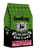 ZOORING MINI ACTIVE DOG Сухой корм для взрослых активных собак мини и средних пород Мясо молодых бычков и рис, без пшеницы, 