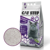 Cat Step Compact White Lavеnder ,наполнитель комкующийся минеральный, с лавандой 5 л + ПОДАРОК