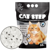 Cat Step Arctic Black&White, наполнитель впитывающий силикагелевый, 3,8 л