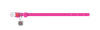 Collar Ошейник для собак кожаный WAUDOG Glamour с QR паспортом, розовый, Ш 12 мм, Дл 21-29 см