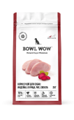 BOWL WOW Корм сухой для собак средних пород с индейкой, курицей, рисом и добавлением свеклы, 2 кг