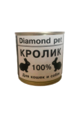 Diamond pet консервы для кошек и собак кролик с печенью в собственном соку, 240 г