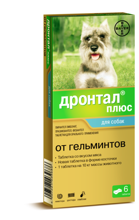 Bayer Дронтал для собак + 6т