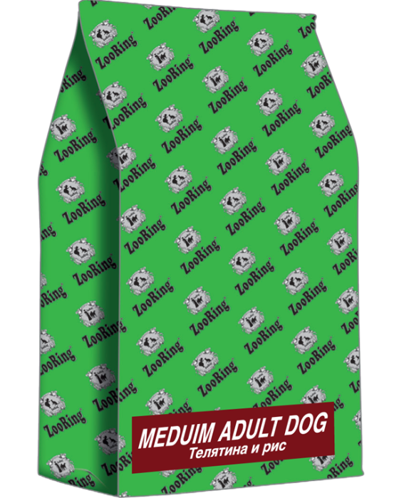 ZOORING MEDIUM ADULT DOG Сухой корм-холистик для взрослых собак средних пород Телятина и рис,20 кг, 10 кг, 2 кг