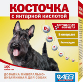 АВЗ Косточка витамины для собак с янтарной кислотой, 100 таб.