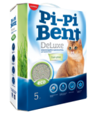 Pi-Pi-Bent DeLuxe КОРОБКА, наполнитель комкующийся, Свежая Трава, 5 кг