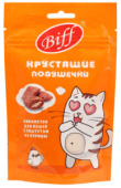 TiTBiT Лакомство для кошек Хрустящие подушечки Biff с паштетом из курицы, 60 г