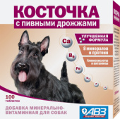 АВЗ Косточка витамины с пивными дрожжами для собак, 100 таблеток