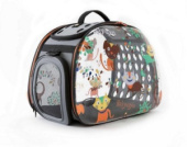 IBIYAYA Складная сумка-переноска для собак и кошек до 6 кг прозрачная дизайн Cats&Dogs