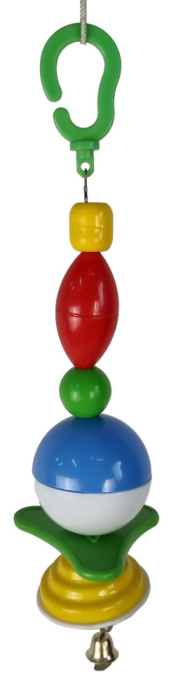 Данко-Зоо Игрушка для попугаев на тросике с колокольчиком "Пропеллер"29 см