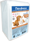 Авикоша Пеленки одноразовые впитывающие для домашних животных, 60*40 см, 1 упаковка 10 шт.