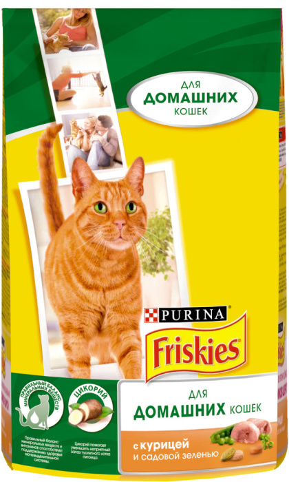 Friskies Indoor Сухой корм для кошек, курица и садовая зелень,300 гр, 10 кг, 1,5 кг