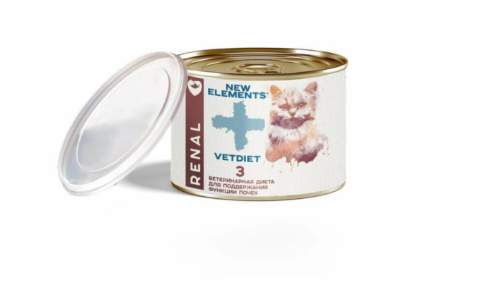 NEW ELEMENTS VETDIET консервы для кошек 3 индейка "Renal", 240 г