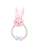 Zolux Плюшевая игрушка кольцо-канат с пищалкой и элементами ТПР "Зайка", 22 см